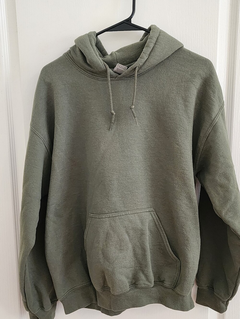Gildan Heavy Blend Olive Green Hoodie | Blank Fleece Pullover Size Medium